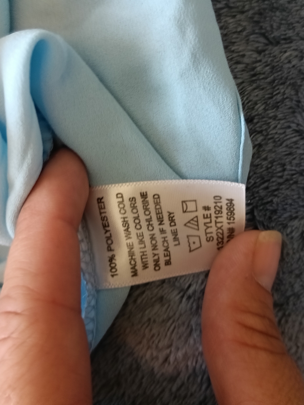 Light Blue V-Neck Button Front Women's Blouse - Picture 5 of 6
